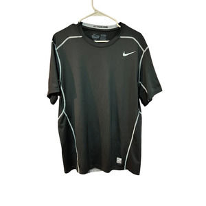 Nike Pro Combat Hypercool Workout Athletic Shirt Black Gray Size XL